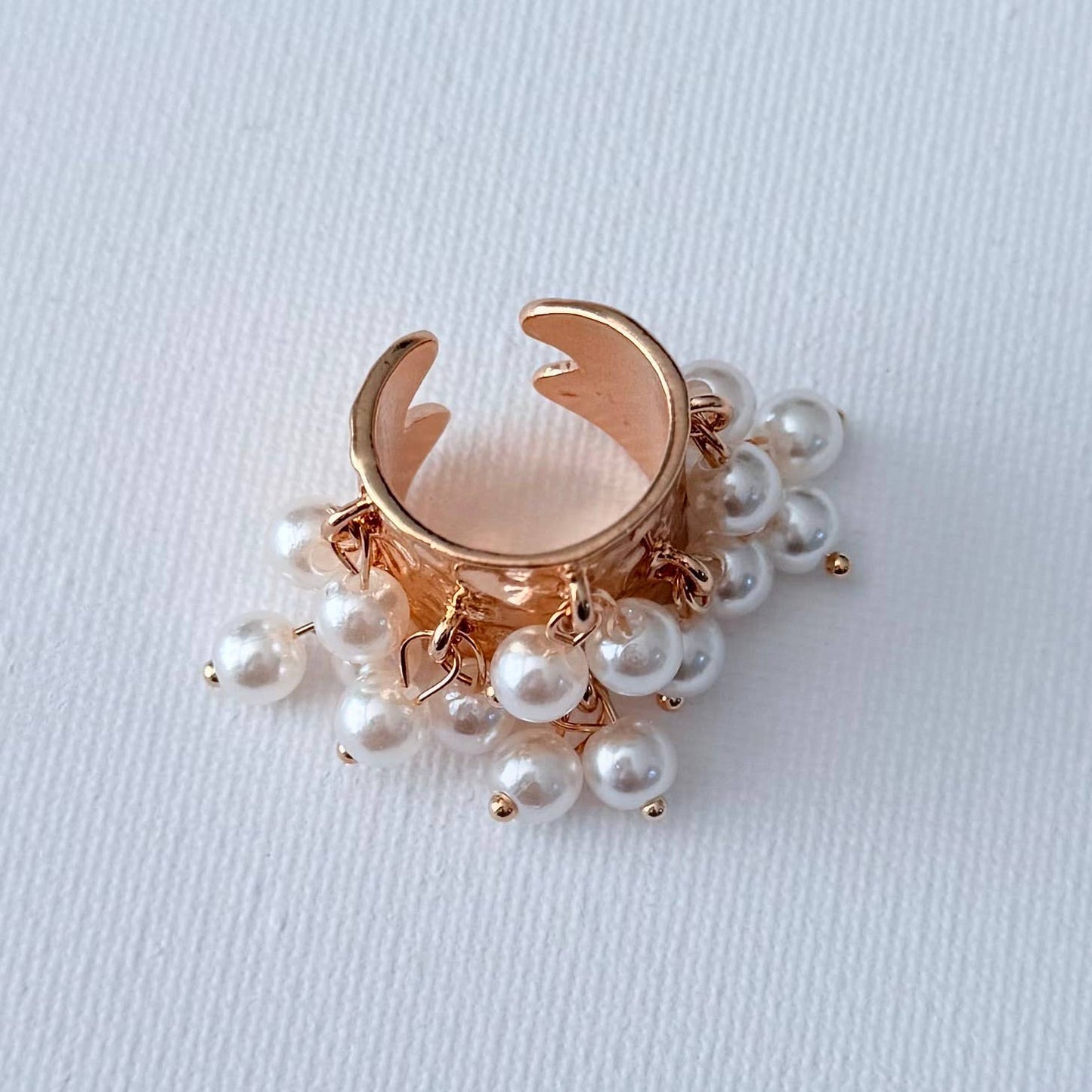 Charm Ring Gold with White Pearl