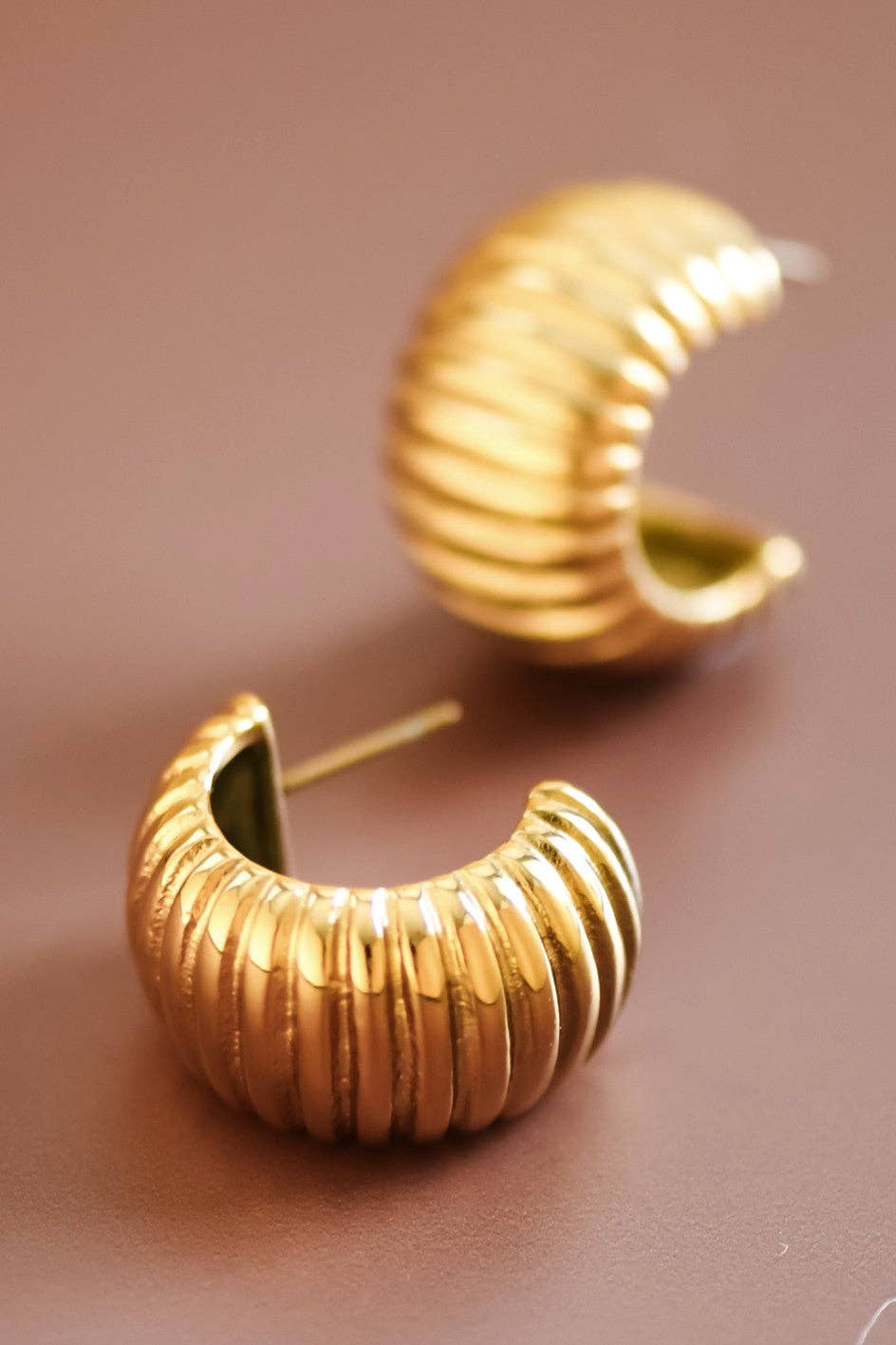 18K Gold Plated Hoop Earrings