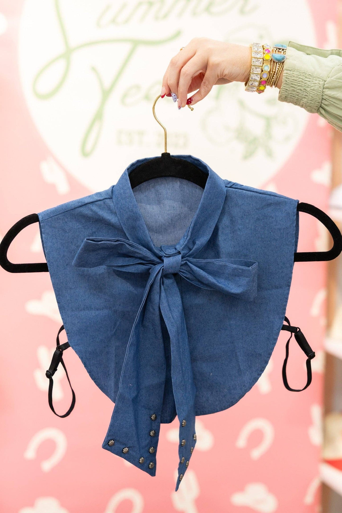 Denim Bow Collar Dickie
