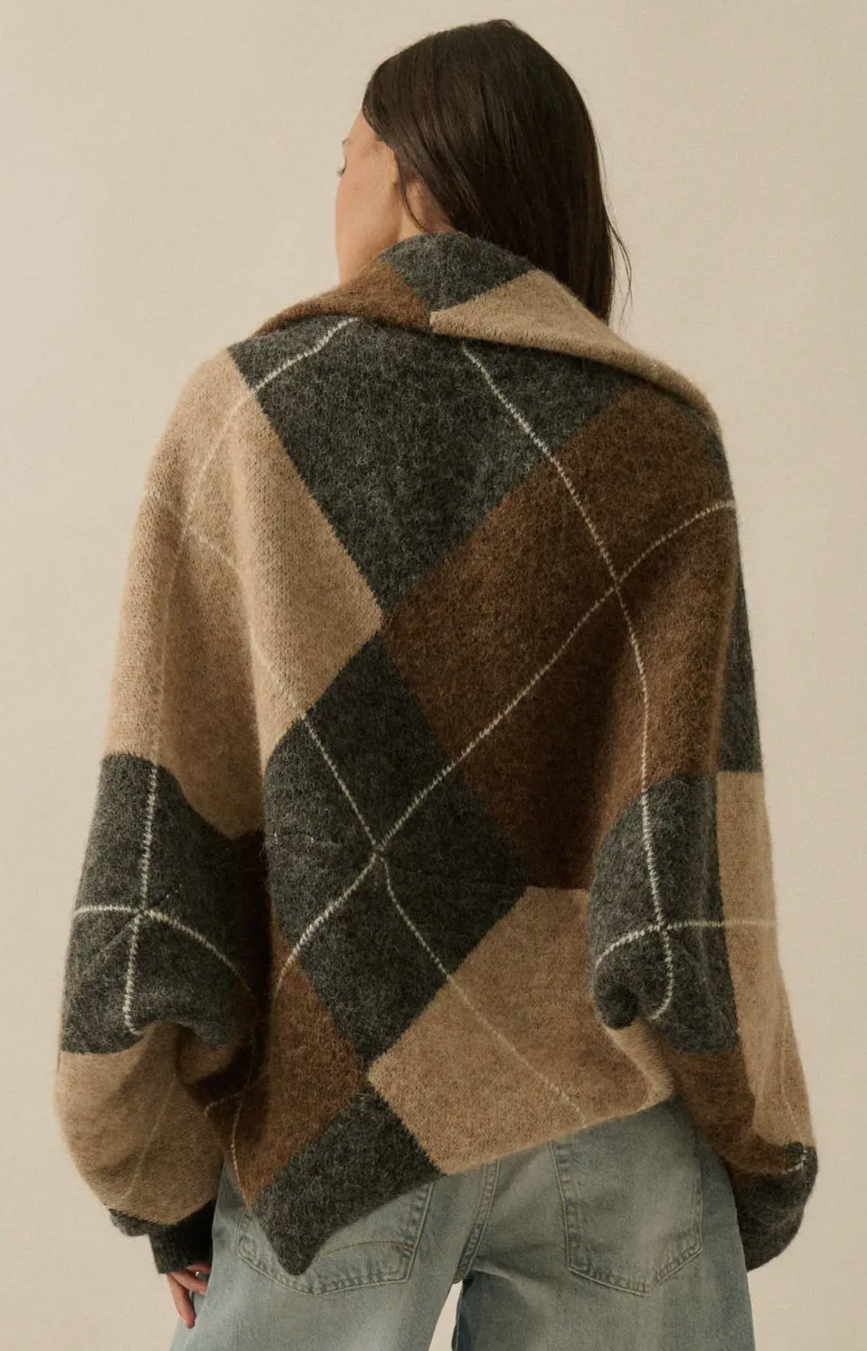 Elodie Argyle Shrug Cardigan
