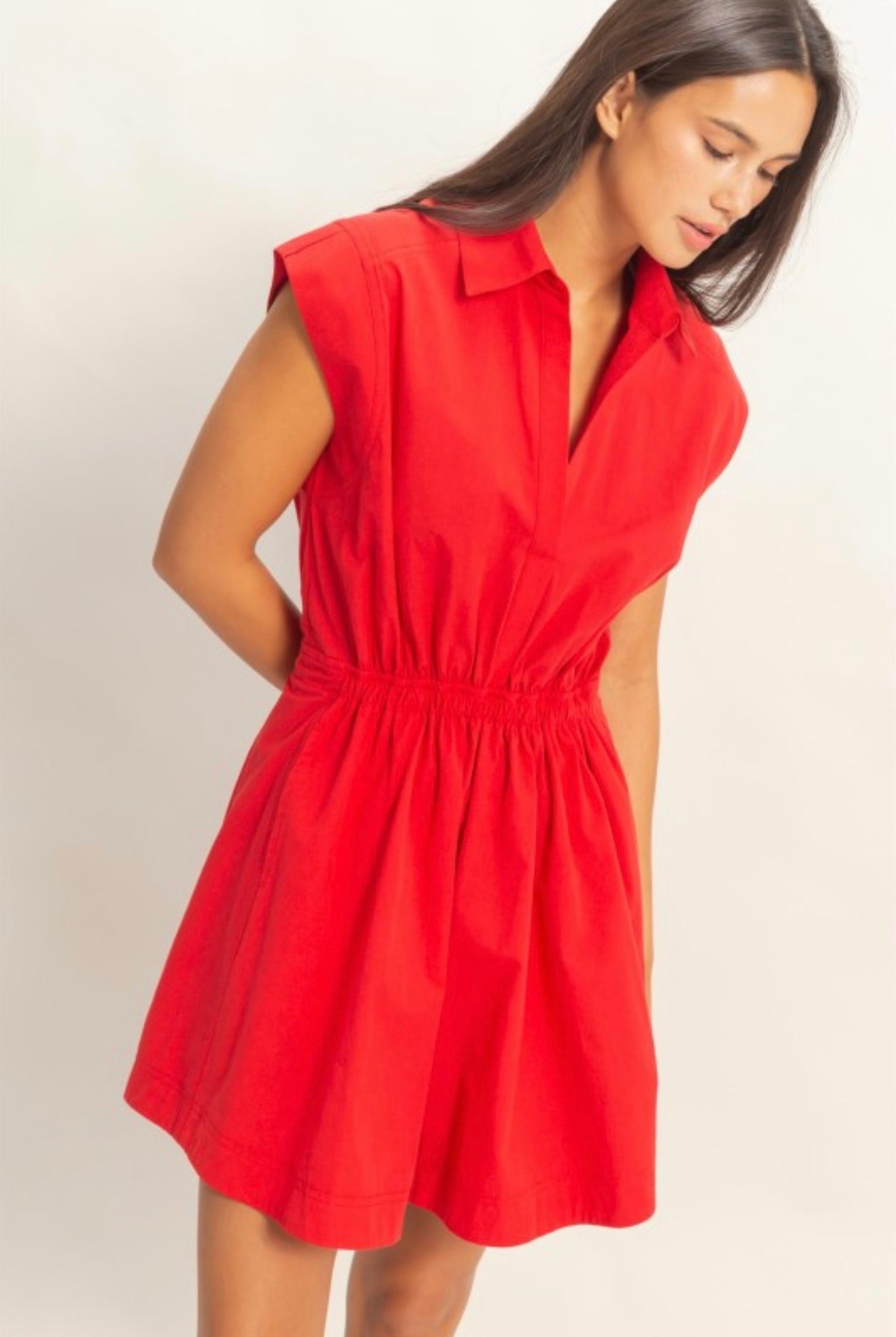Jamie Shirred Mini Dress