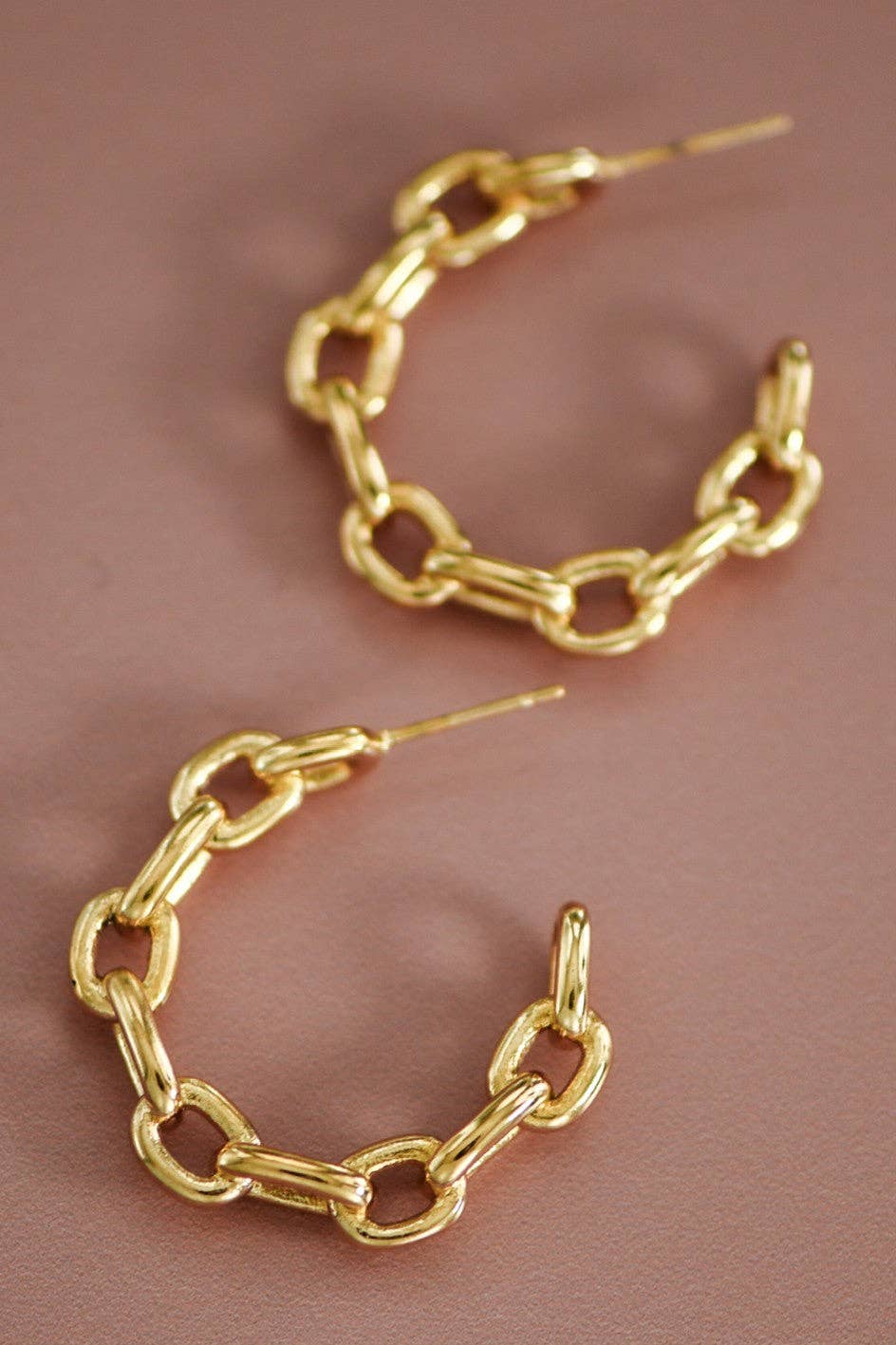 18K Chain Hoop Earrings