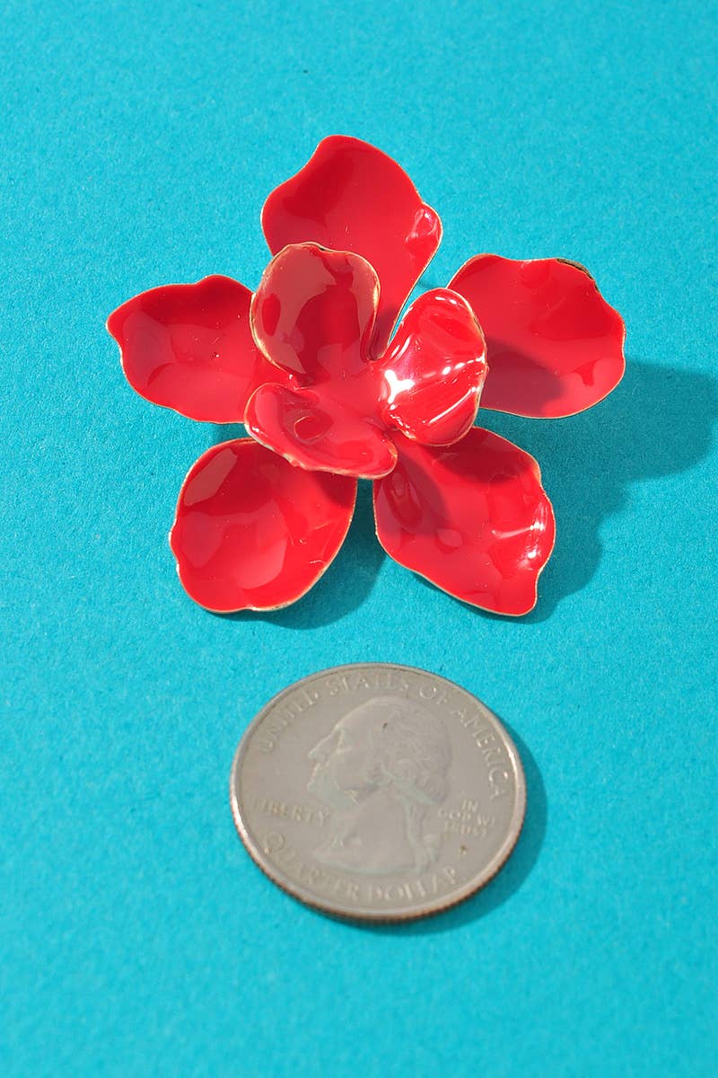 Blooming Enamel Flower Stud Earrings
