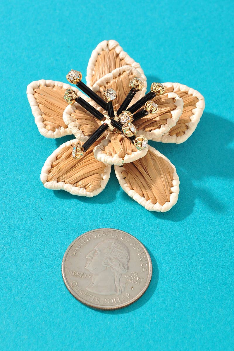 Raffia Flower Earrings