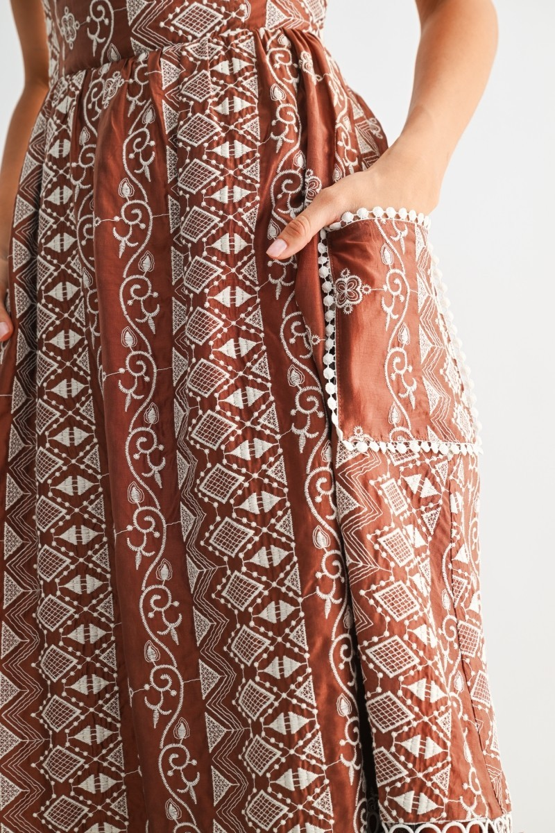 Anya Embroidered Maxi Dress