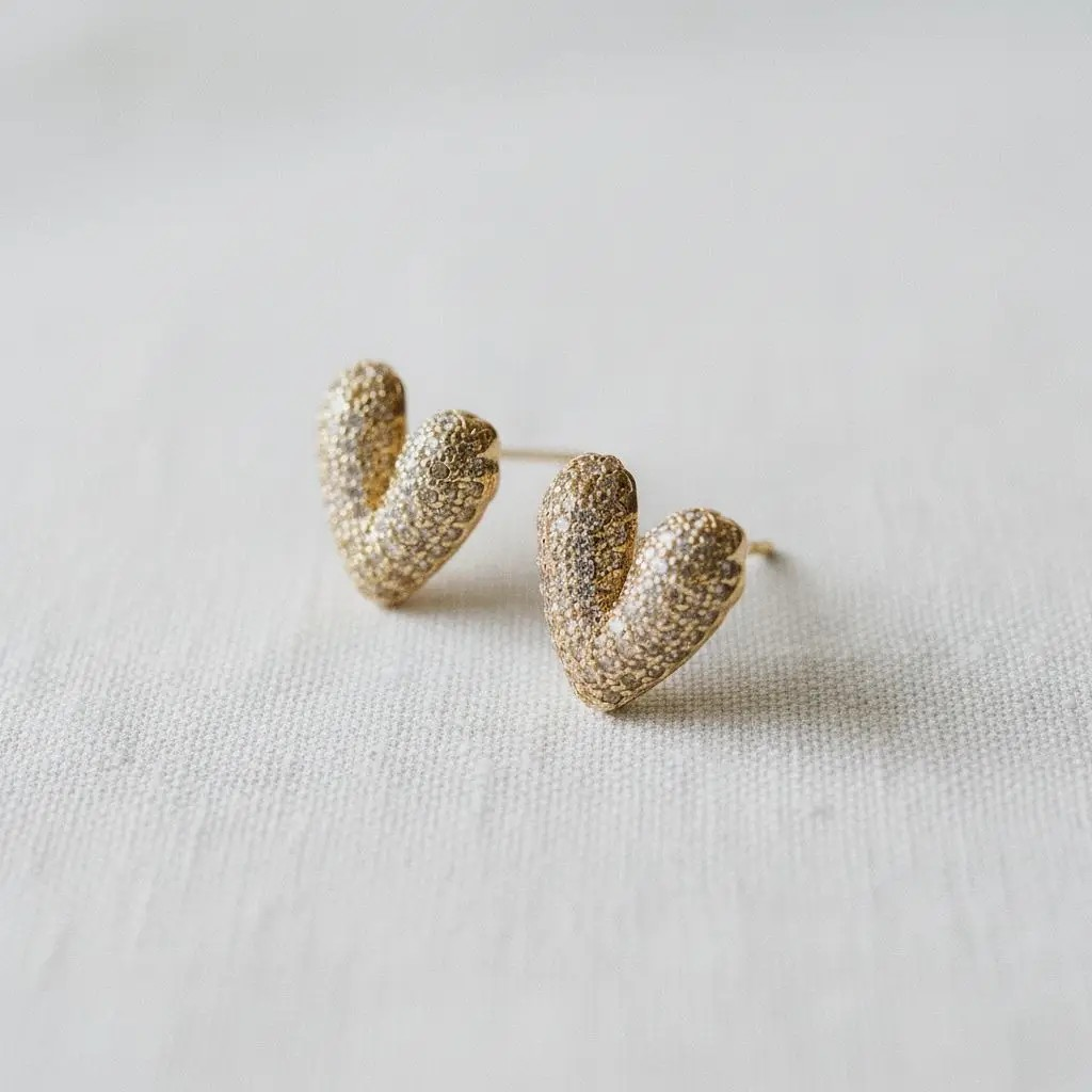 Charming Heart Gemstone Earrings