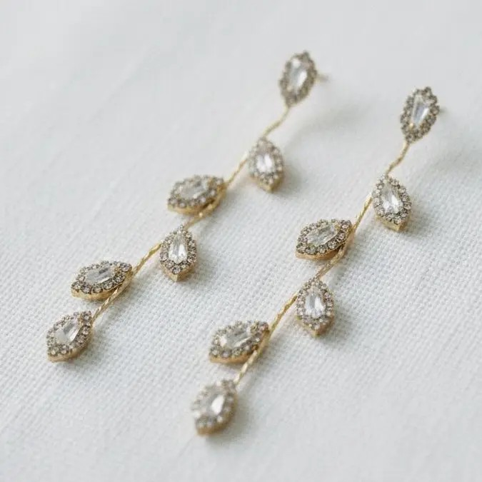 Long Leaf Dangle Earrings
