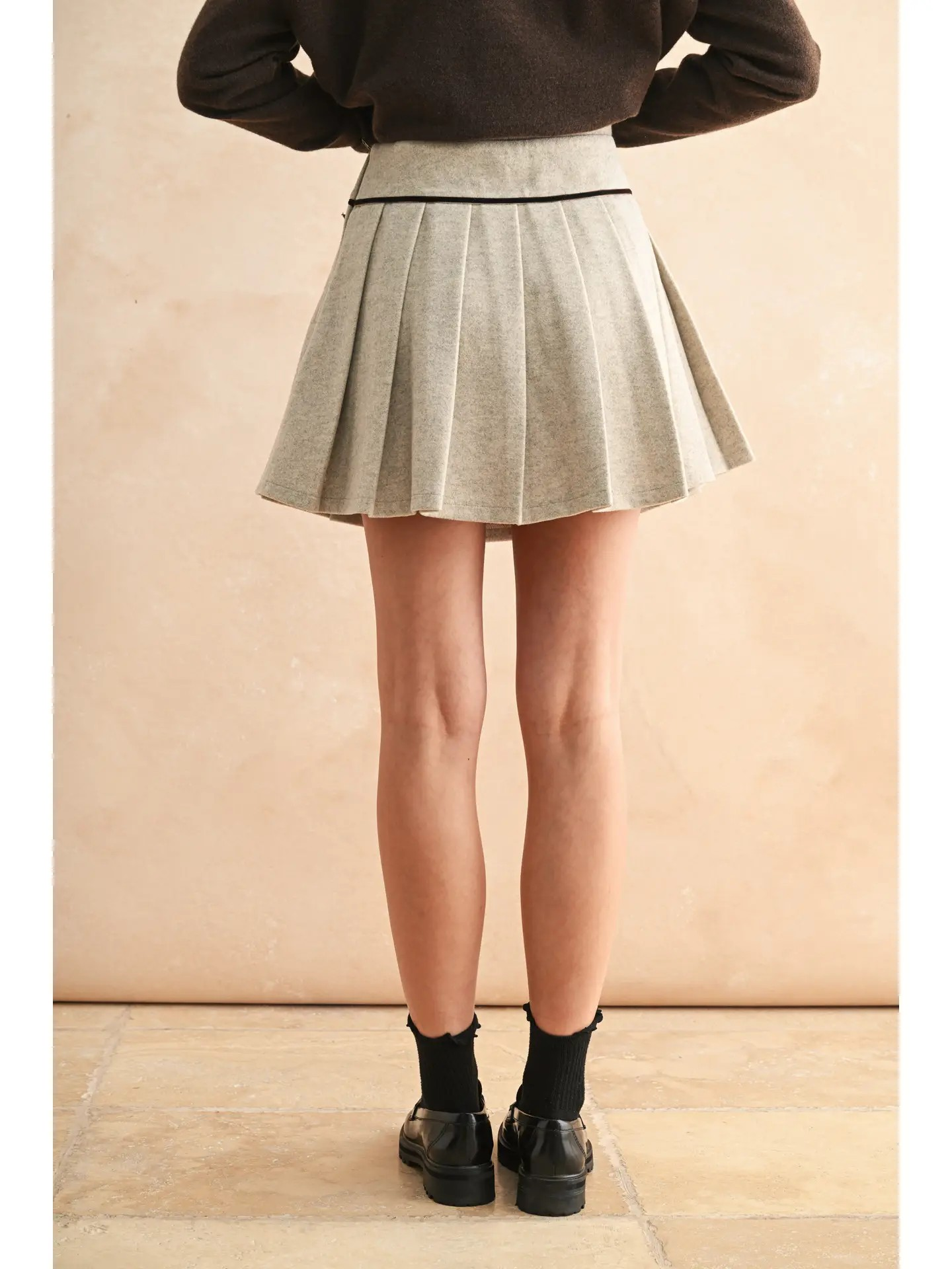 Mischa Accordion Velvet Trim Skirt