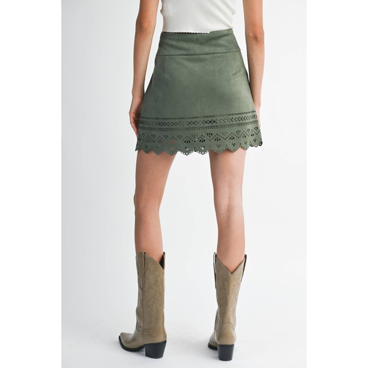Seville Laser Cut Mini Skirt