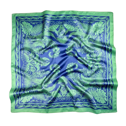 Tropical Leaf Print Fern Bandana Scarf