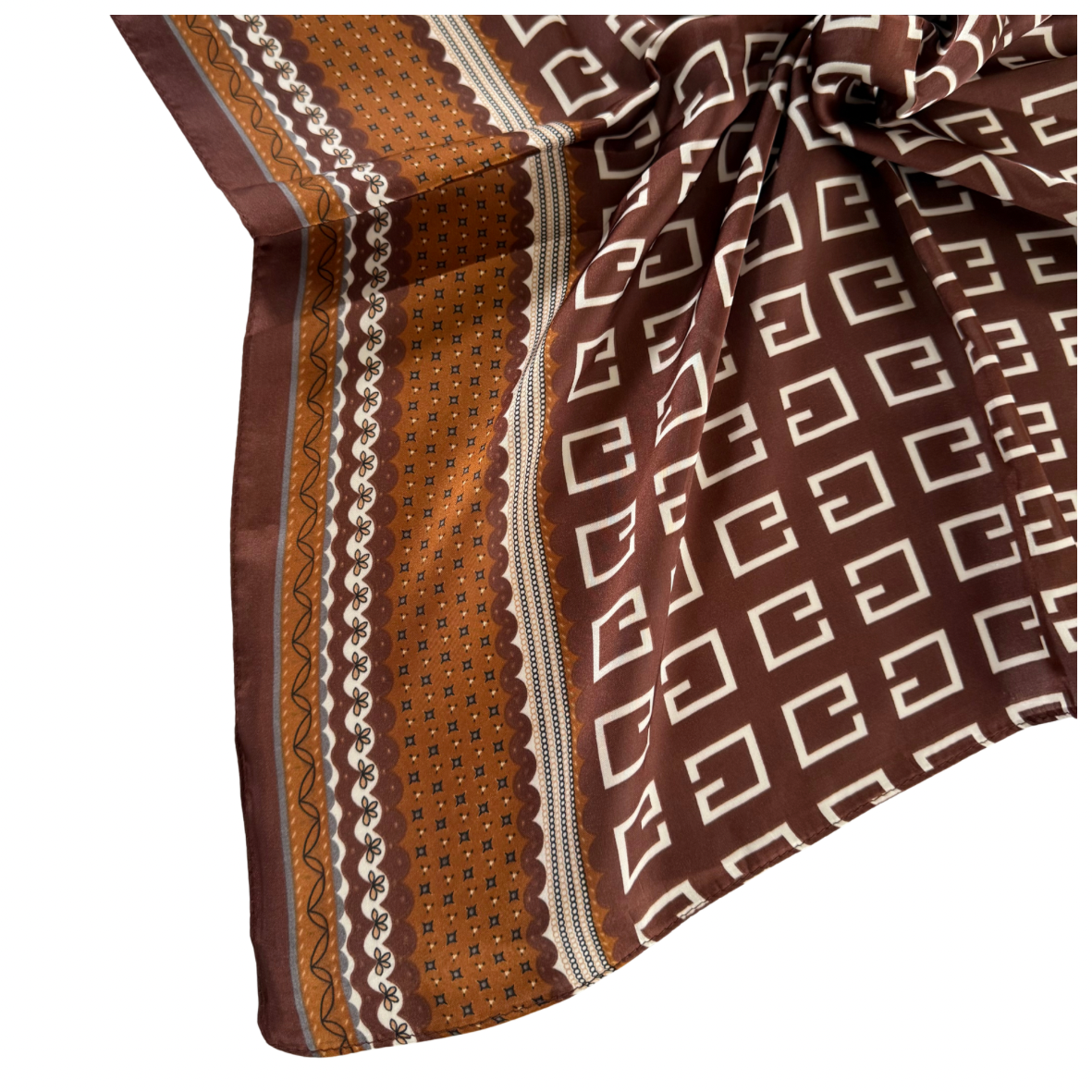 Geometric Pattern Scarf Brown