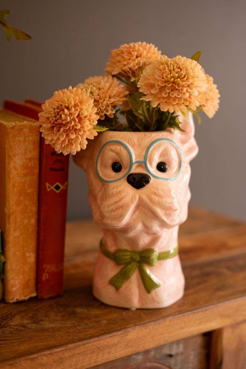 Doggie Vase w/ Bow