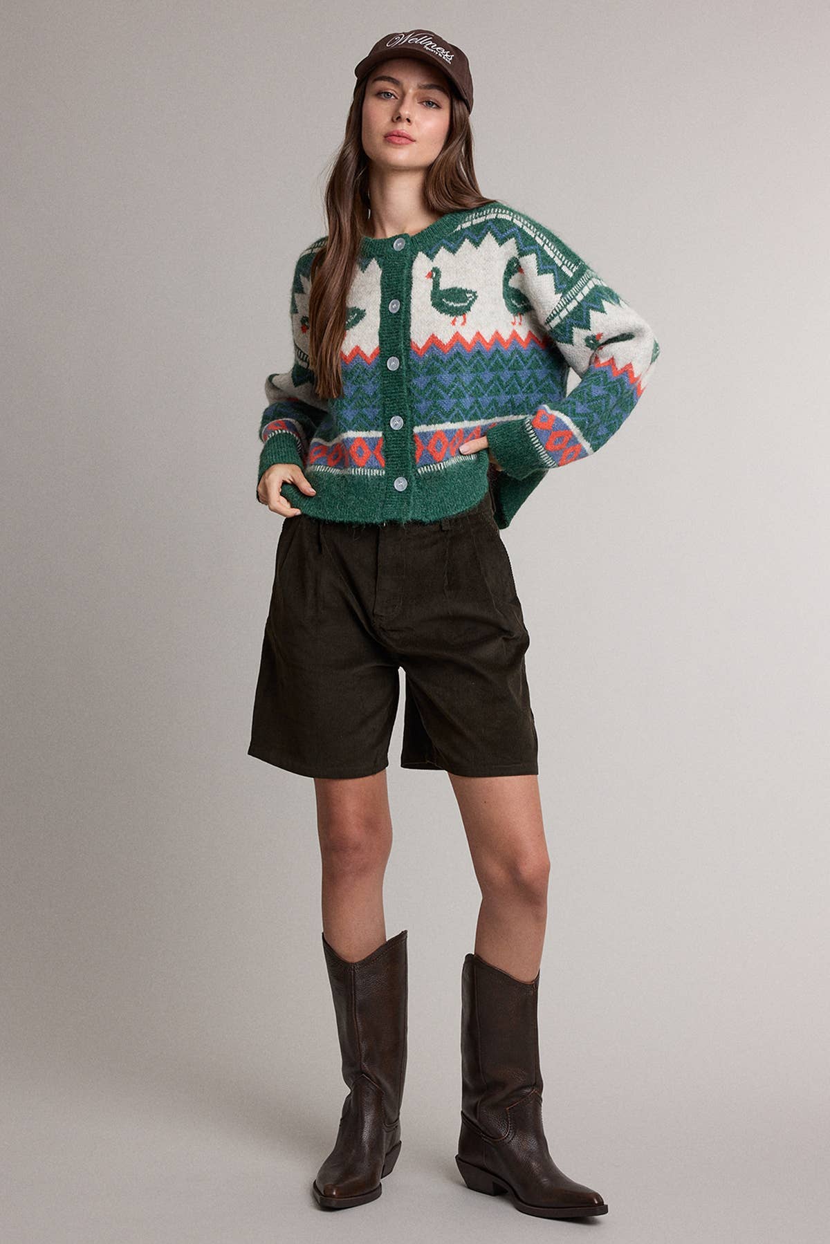 Fair Isle Goose Cardigan