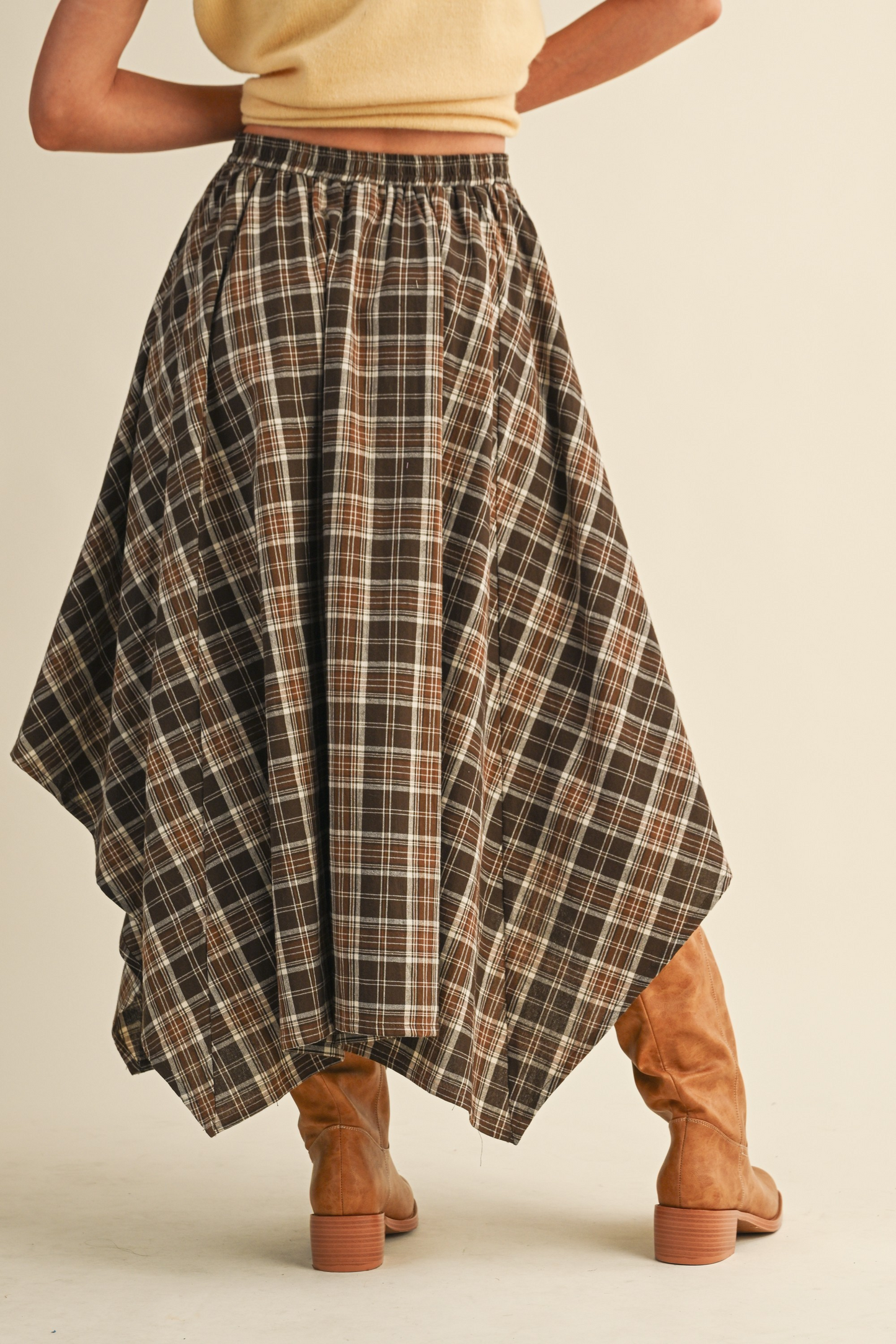 Gilda Plaid Midi Skirt