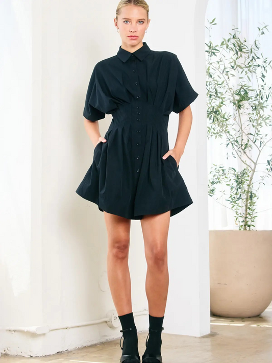 Kiki Pintuck Shirt Dress