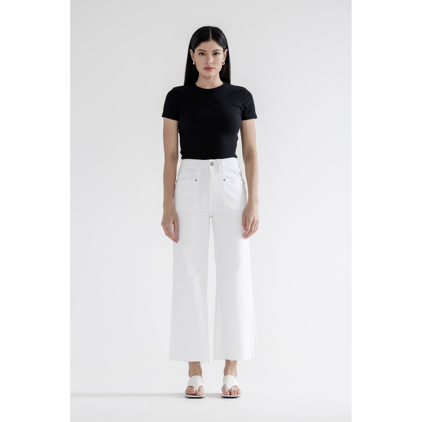 Lubec Cropped Wide Leg Jeans
