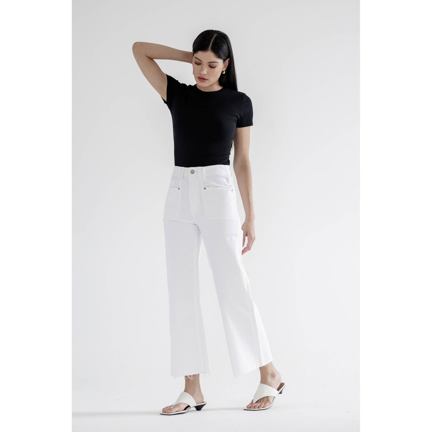 Lubec Cropped Wide Leg Jeans