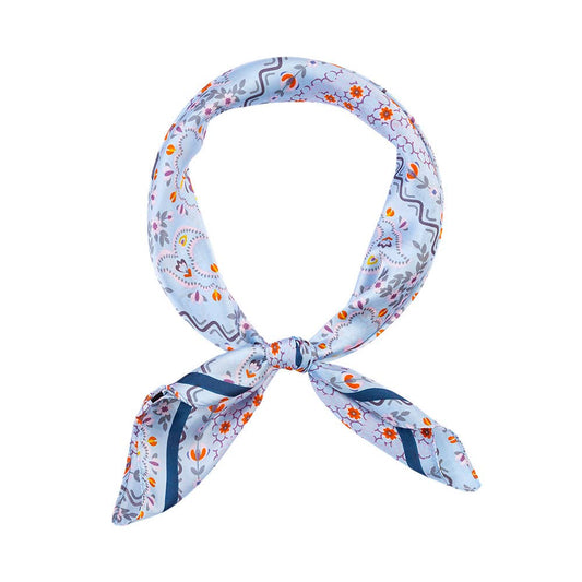 Floral Paisley Stripe Pattern Print Square Bandana Scarf