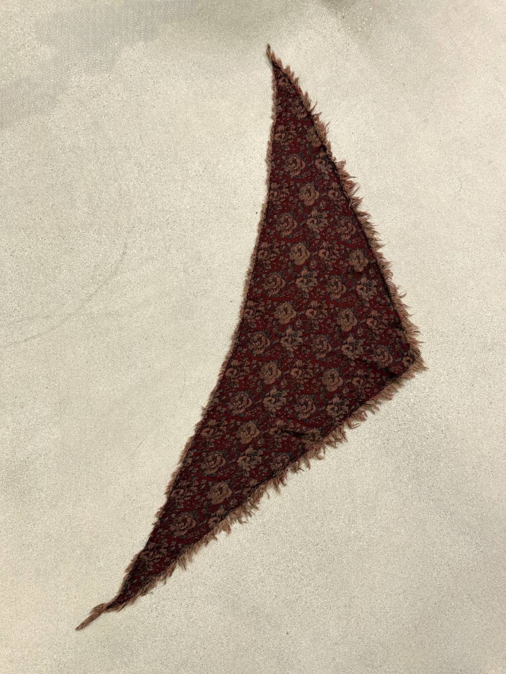 Floral Print Triangle Fringe Scarf