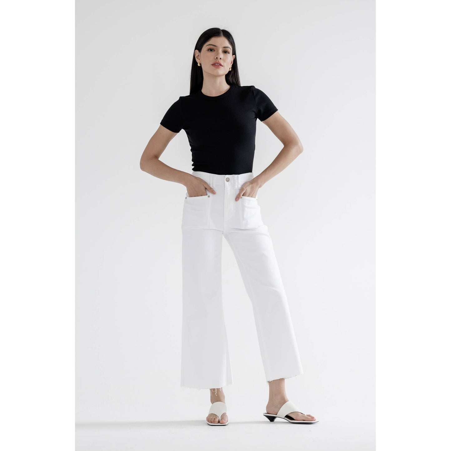 Lubec Cropped Wide Leg Jeans