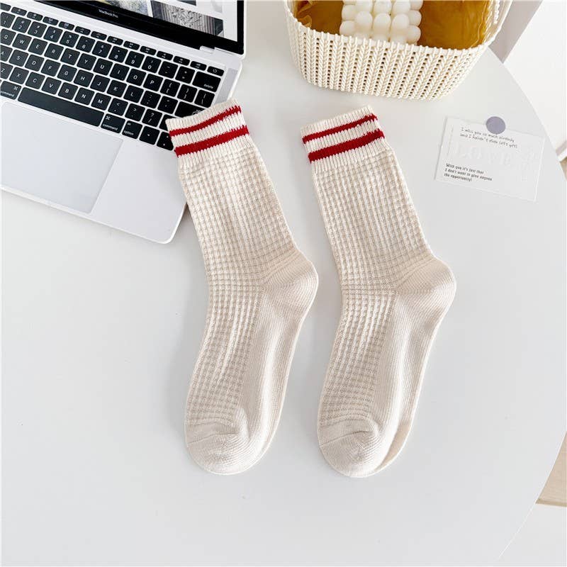 Waffle Stripe Socks