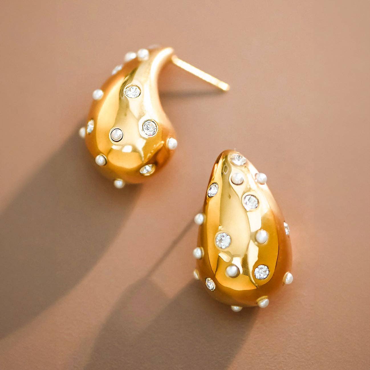 18K Gold PVD Plated Waterproof Stainless Steel Stud Earrings