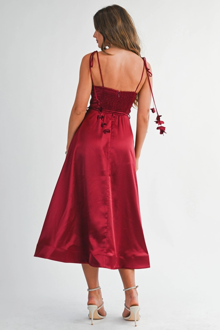 Giovanna Satin Midi Dress