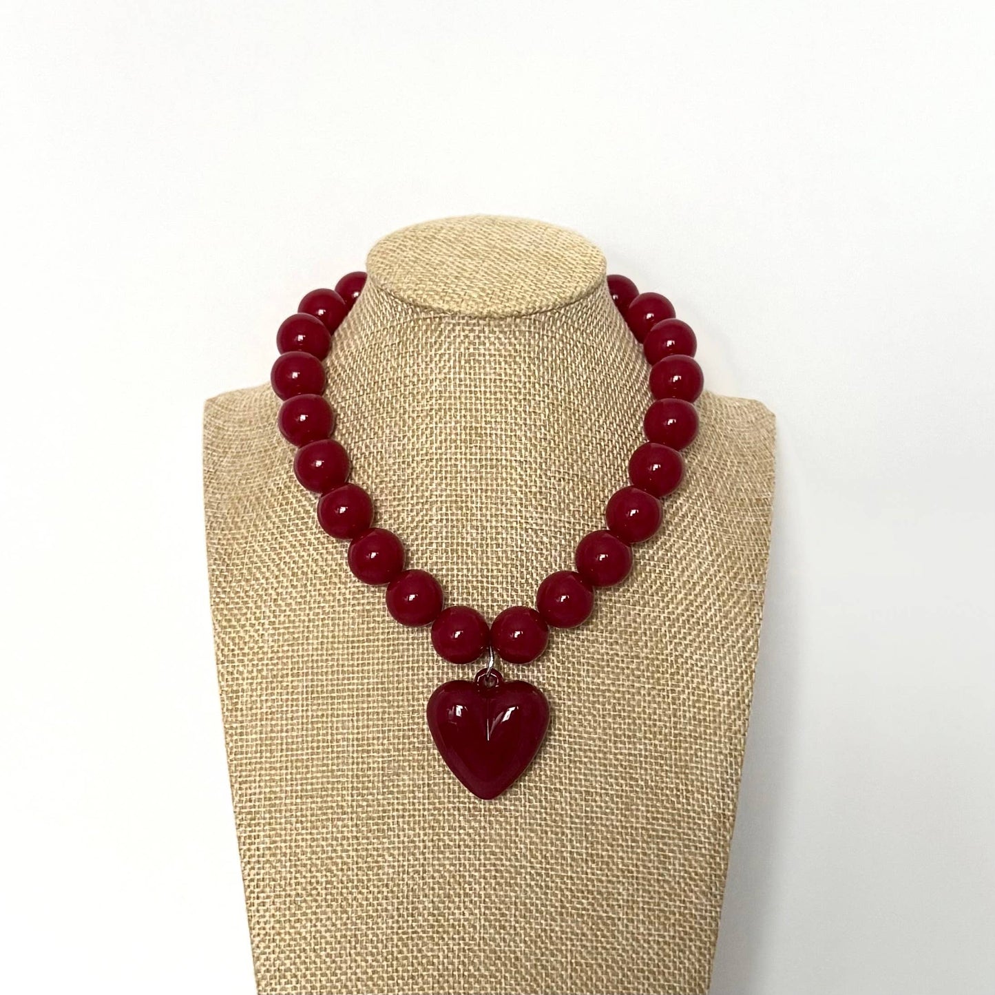 Julietta Beaded Necklace with Heart Pendant