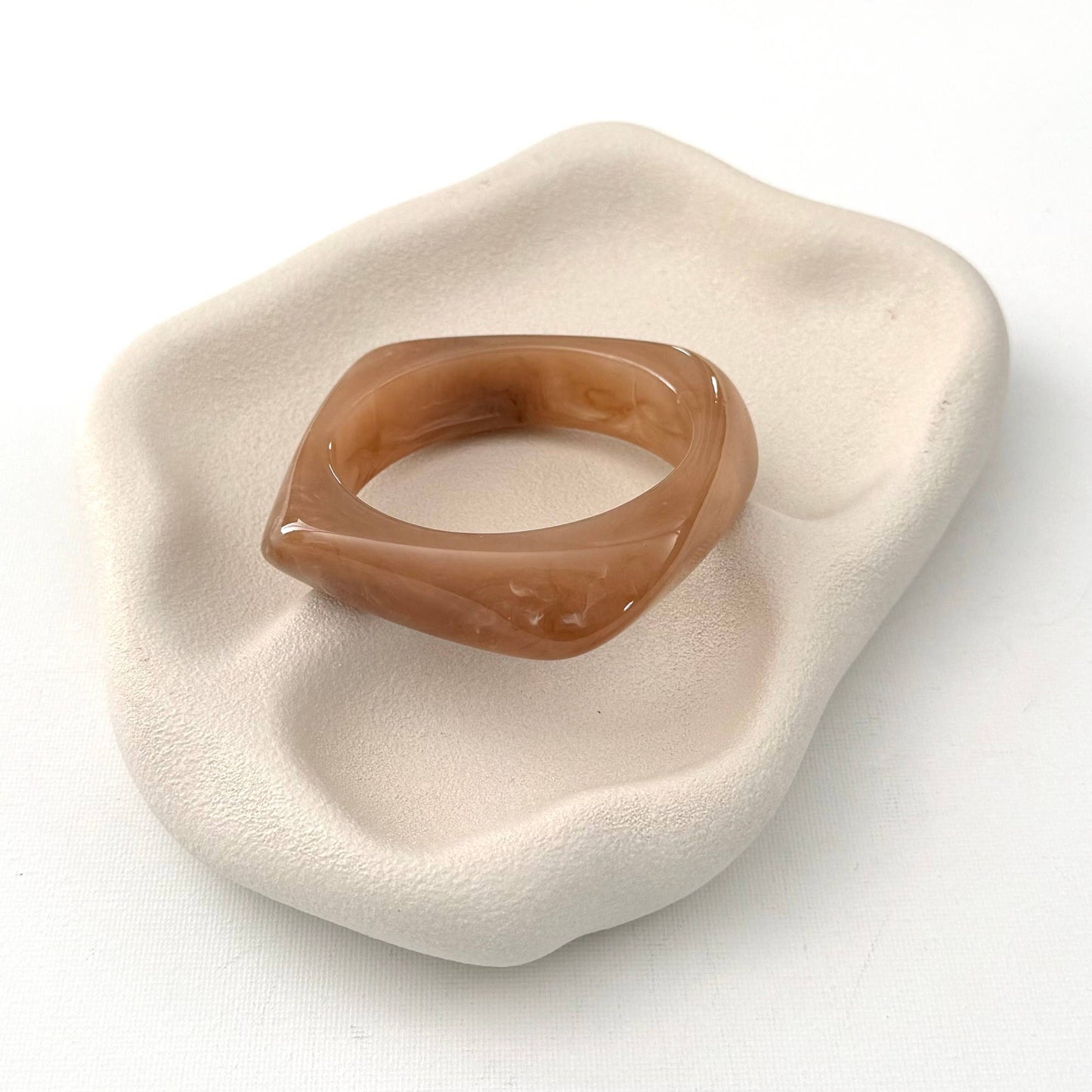 Swirl Acrylic Bangle Jewellery | Beige