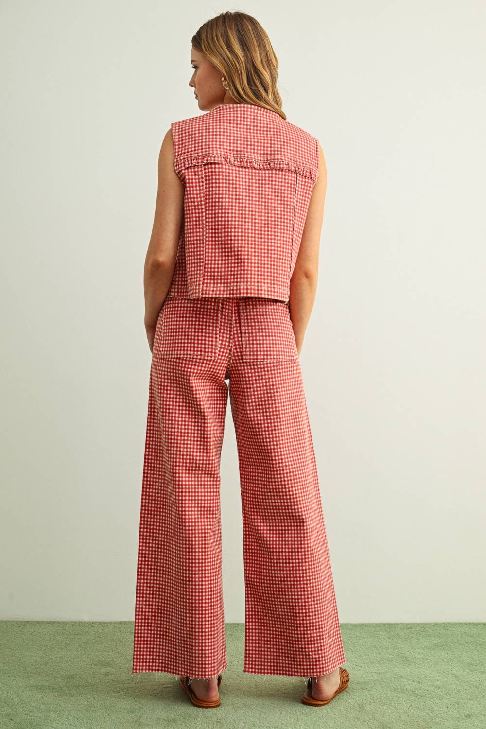 Dahlia Gingham Print Jeans