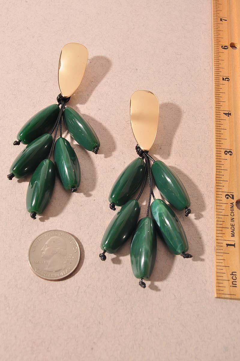 Resin Bead Cluster Dangle Earrings