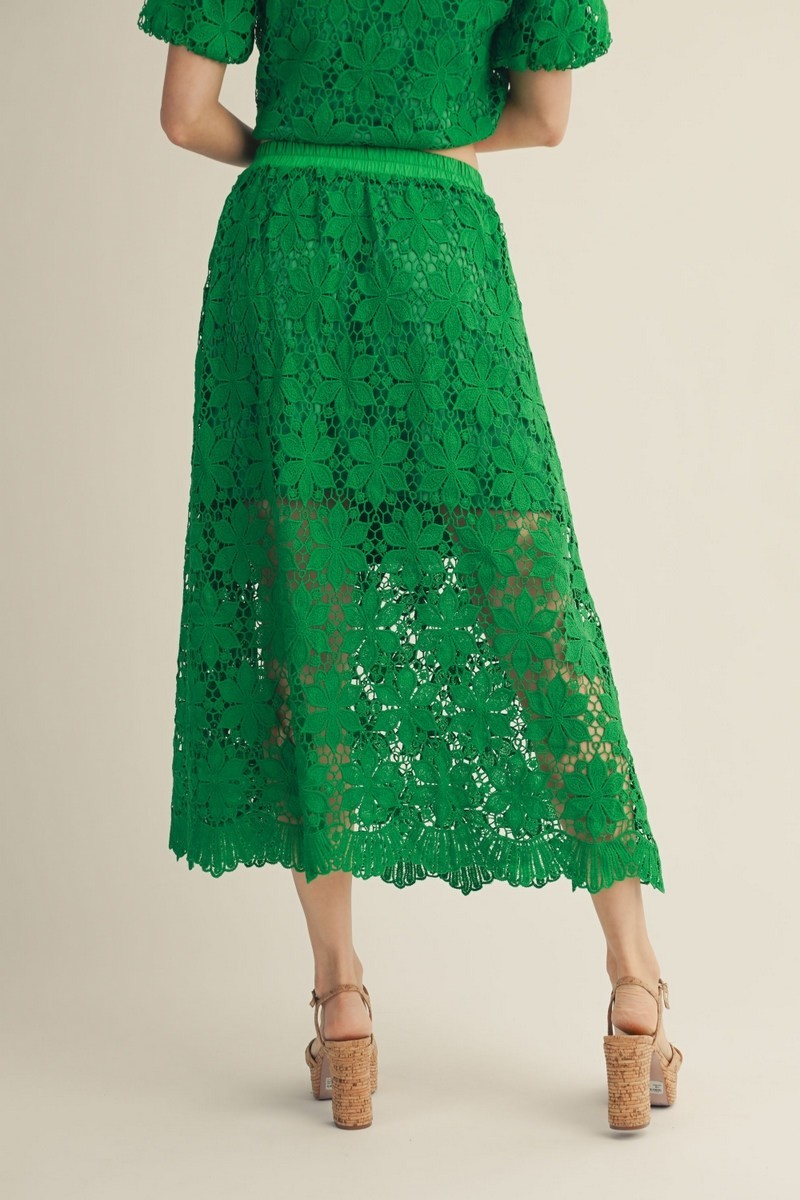 Greta Scalloped Lace Midi Skirt