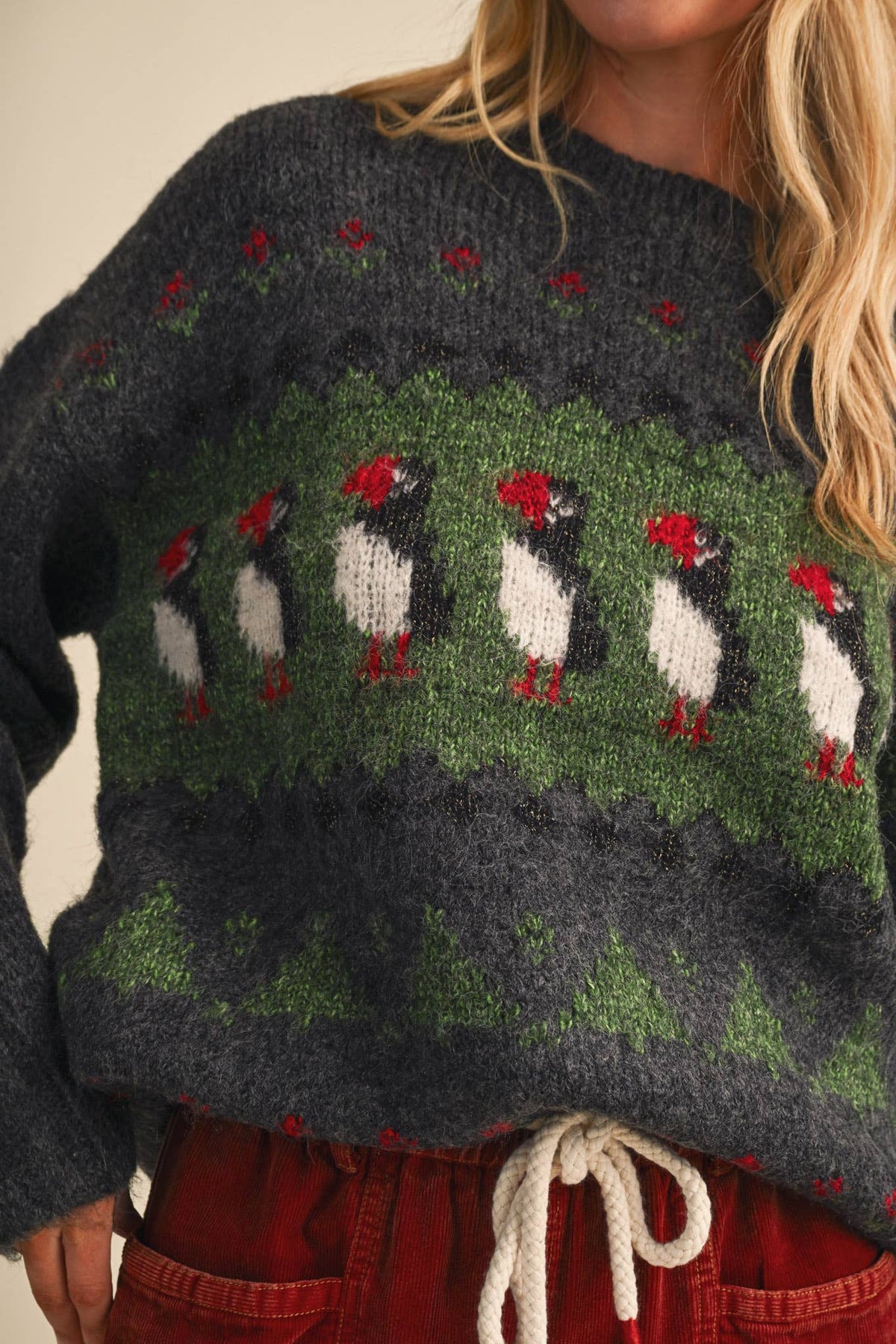 Holiday Puffin Sweater