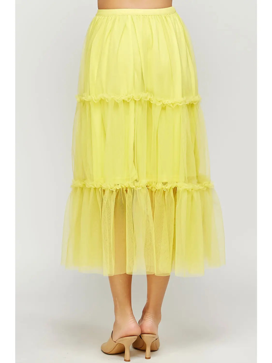 Limoncello Tulle Midi Skirt