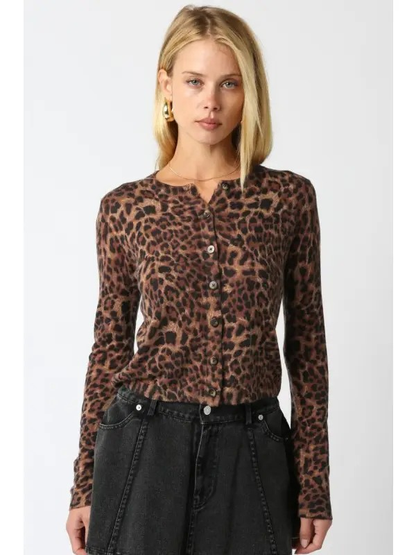Valentina Leopard Cardigan