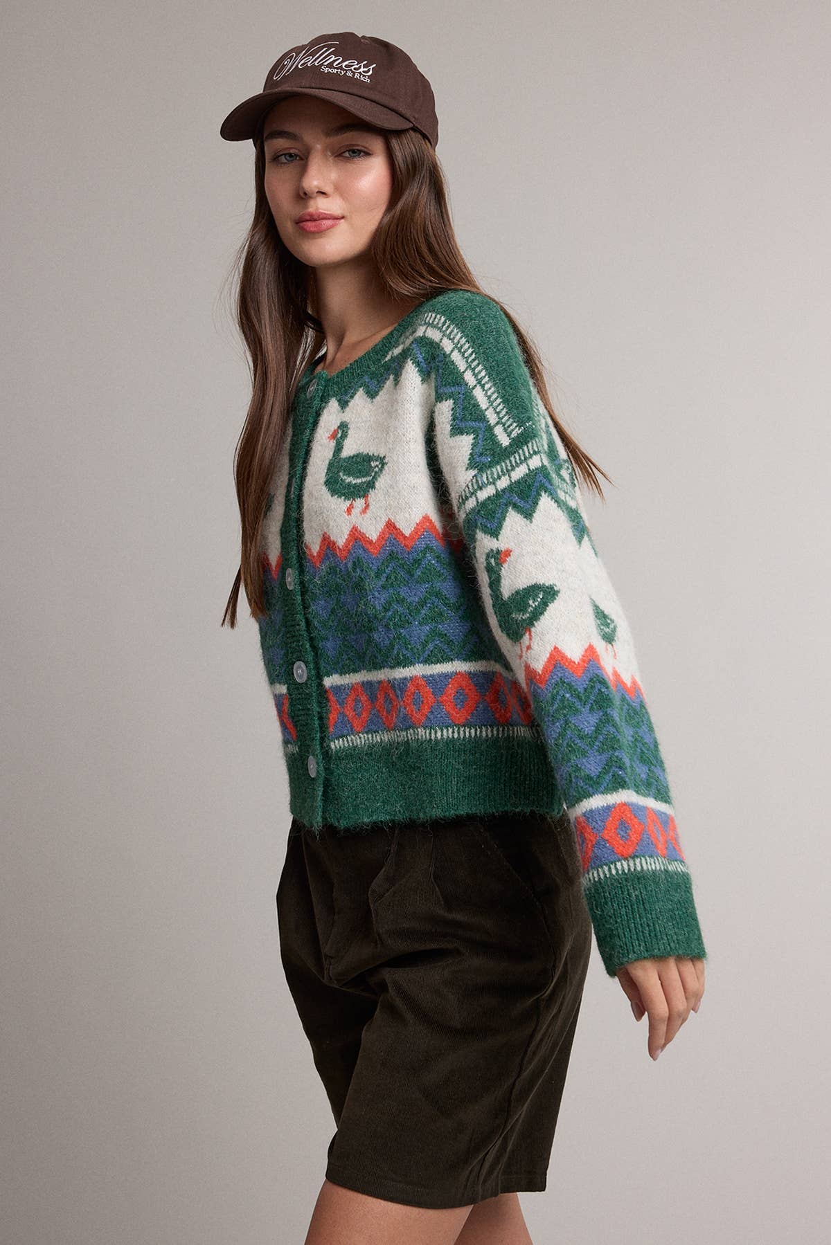 Fair Isle Goose Cardigan