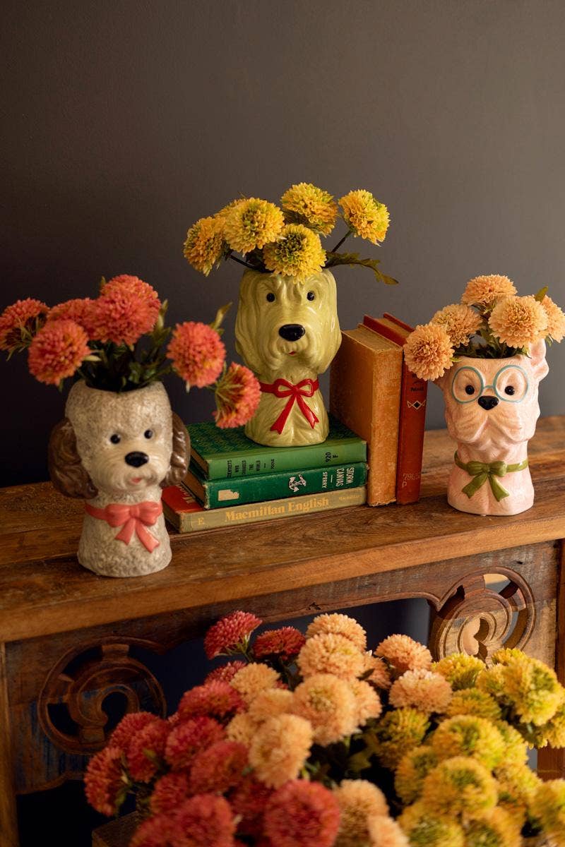 Doggie Vase w/ Bow