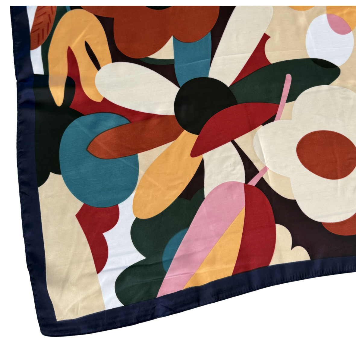 Vintage Oversized Flowers Square Scarf