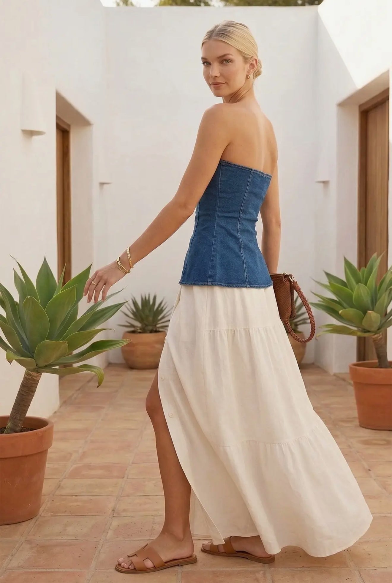 Bozeman Strapless Denim Vest