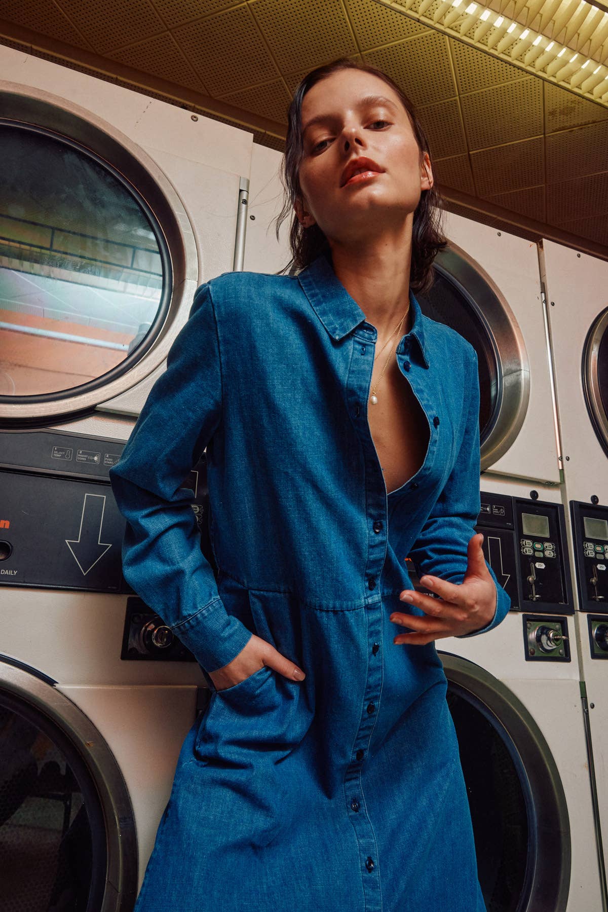 Malta Denim Shirt Midi Dress