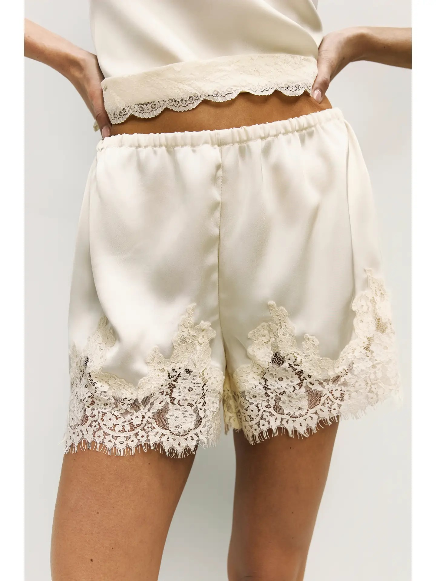 Sera Satin Lace Shorts