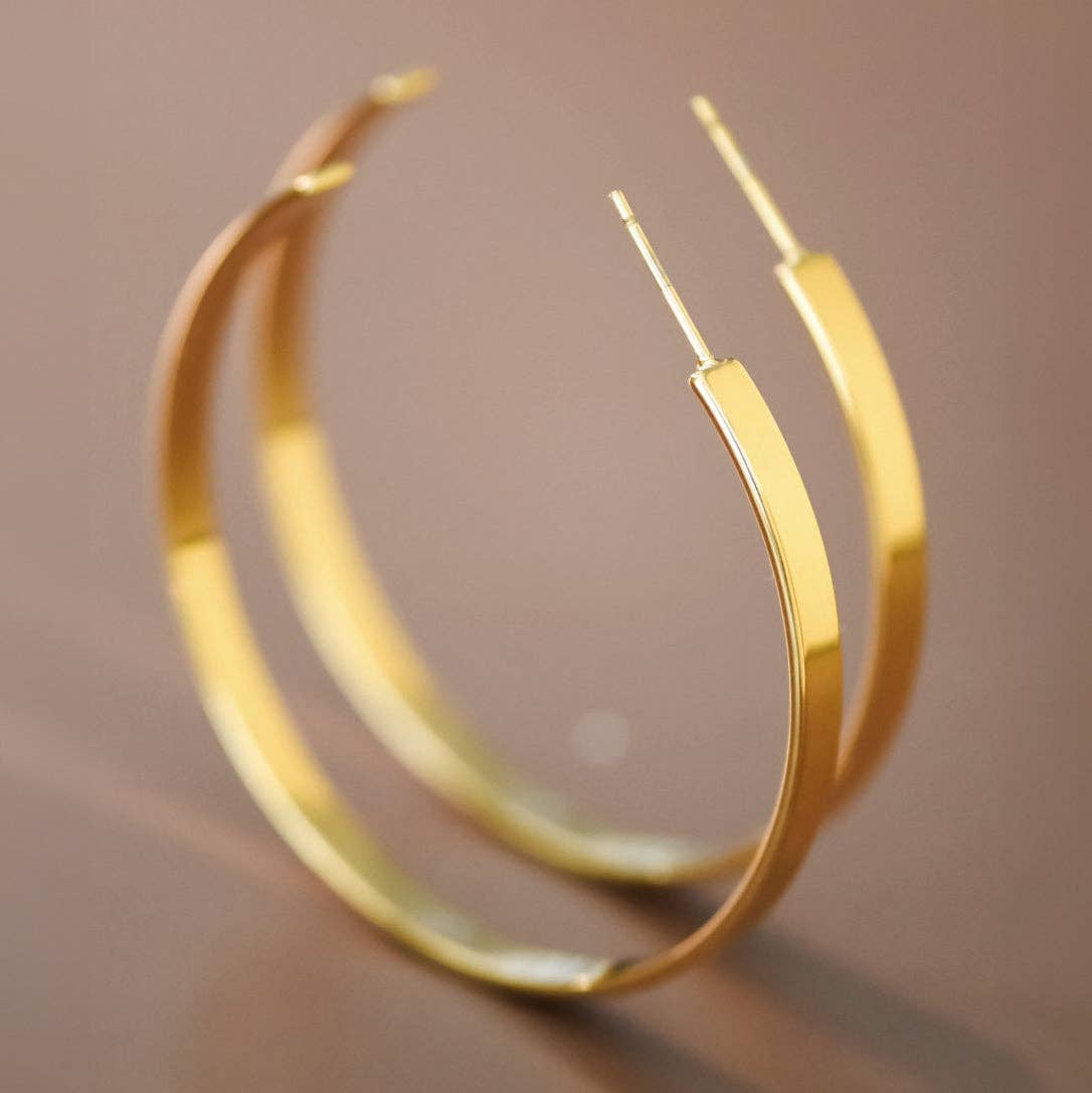 18K Gold PVD Plated Hoop Earrings