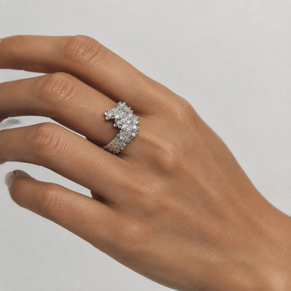 Silver Plated Zirconia Adjustable Rings