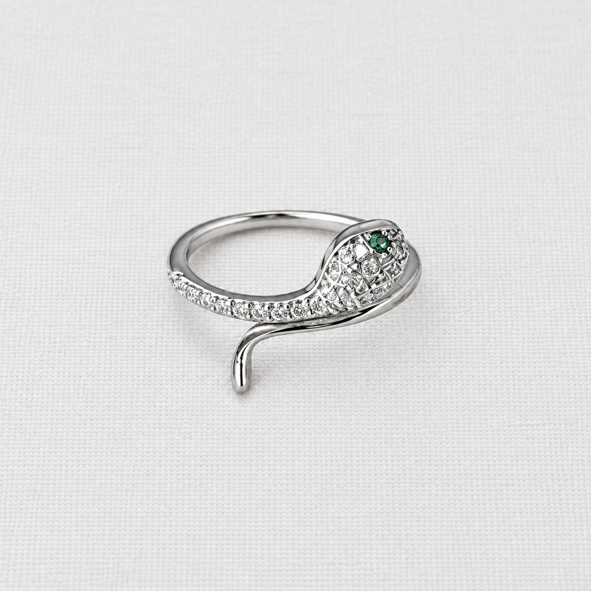Serpent Cubic Zirconia Adjustable Ring