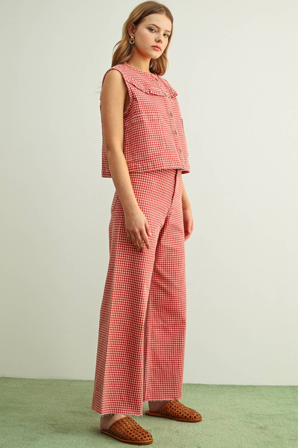 Dahlia Gingham Print Jeans
