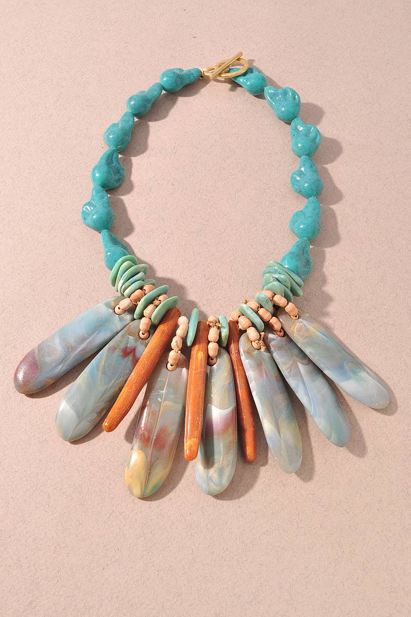 Stone Bead Statement Necklace
