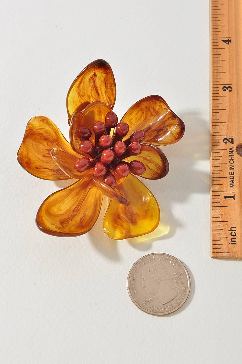 Marbled Resin Flower Statement Earrings