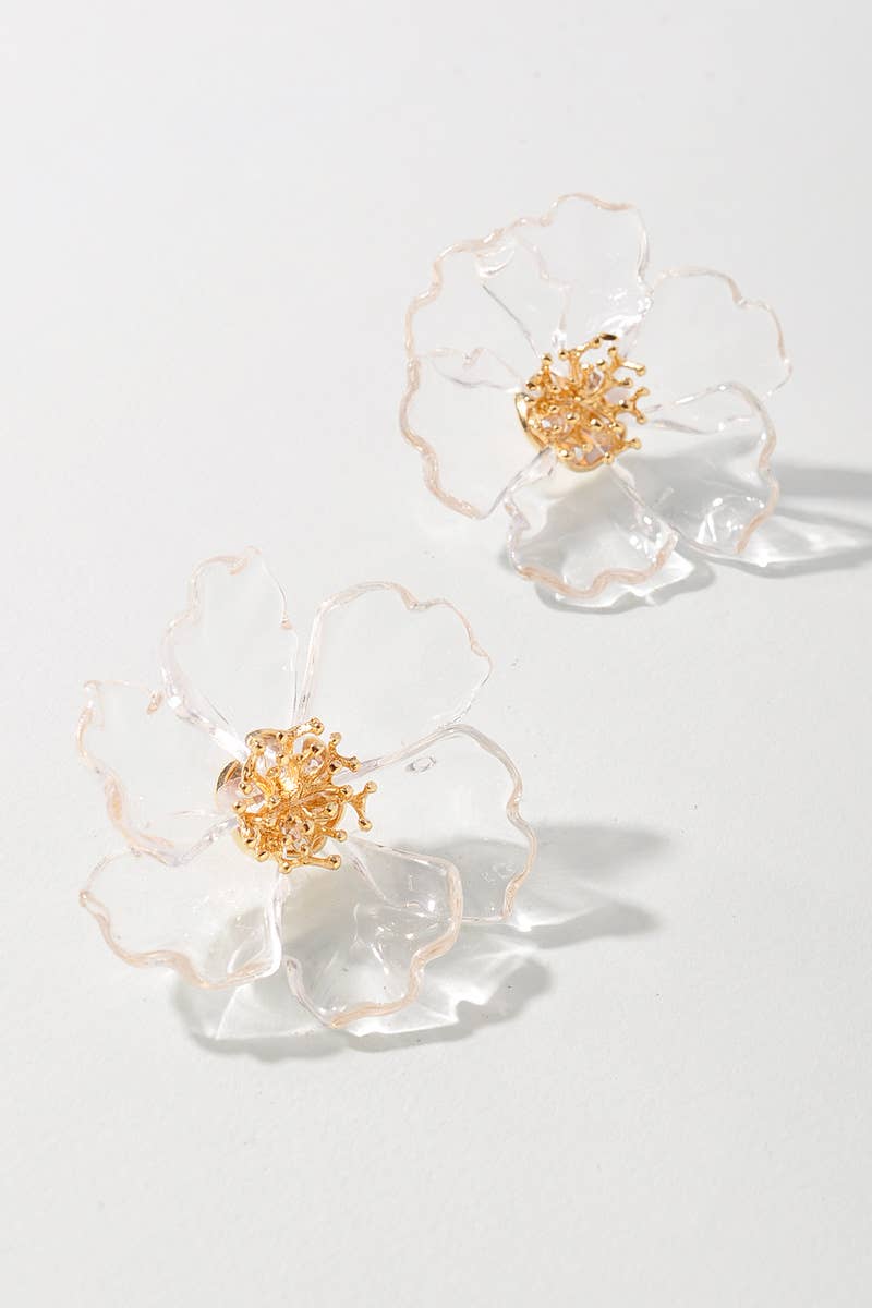Acrylic Flower Statement Earrings
