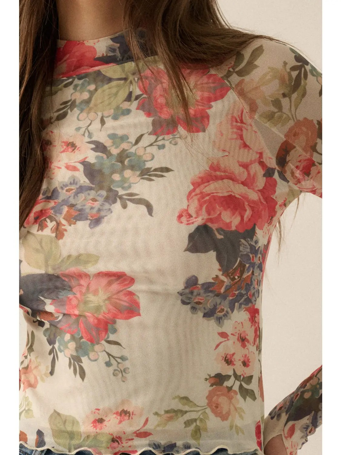 Ever After Floral Mesh Top