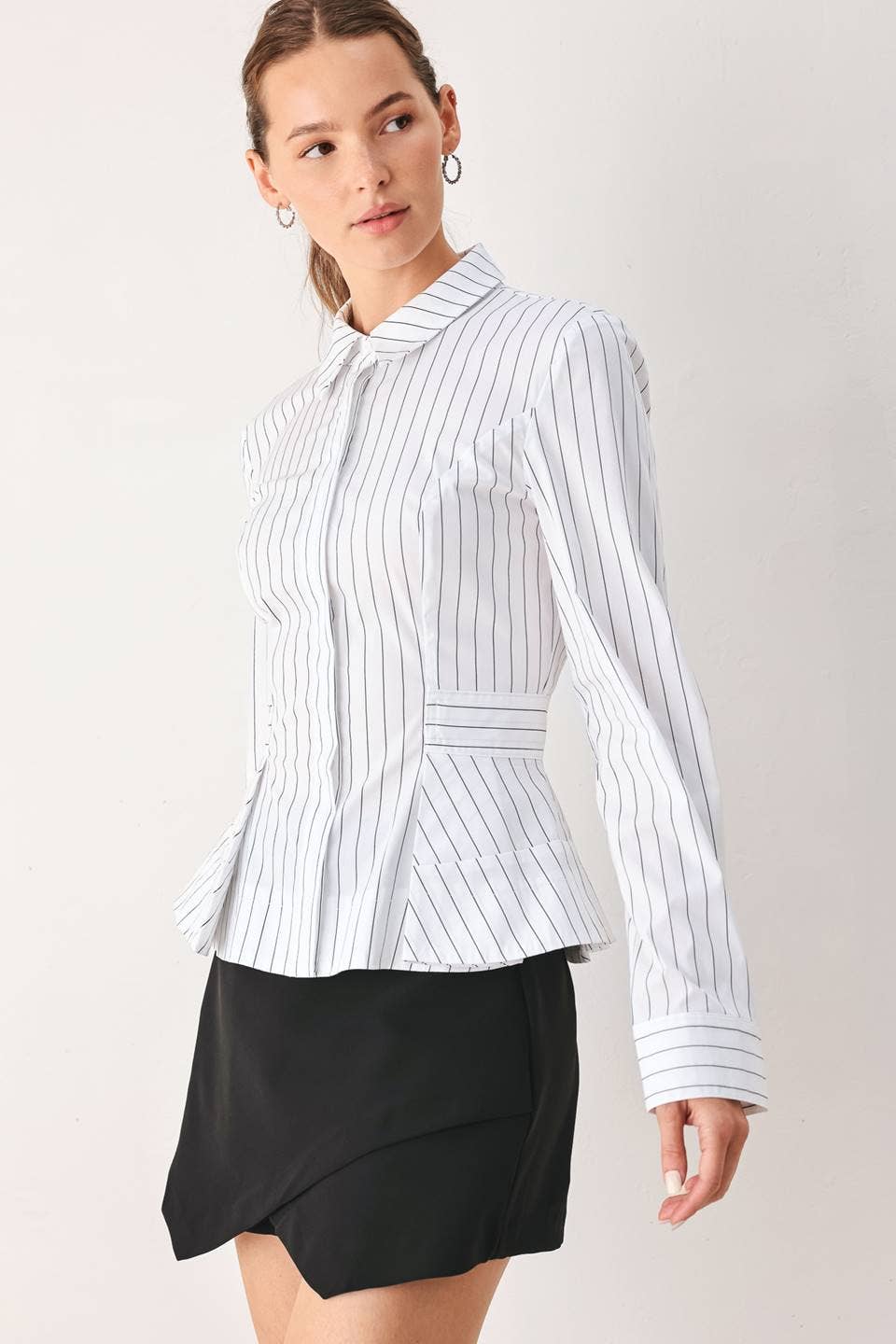 Valencia Stripe Peplum Blouse